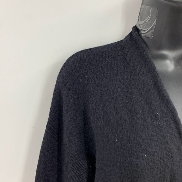 Halogen Women's Rib Knit Wool & Cashmere Long Open Front Cardigan Sweater SZ M - Picture 4 of 11